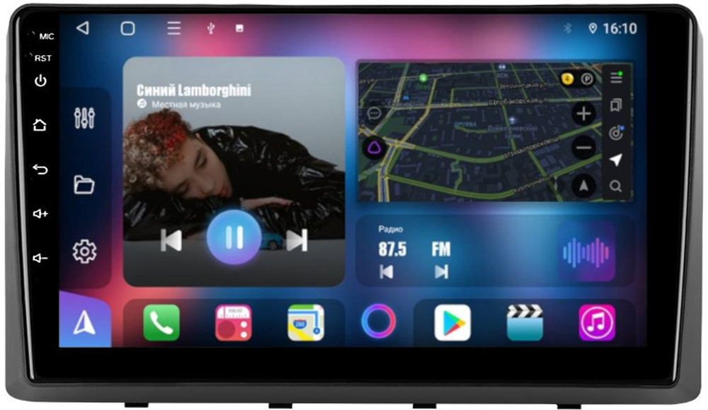 Магнитола для KIA Carnival 3 2014-2020 (рамка-накладка) - FarCar 3080M монитор 9" QLED на Android 13, 8 ядер (TS18), CarPlay, 4G SIM-слот