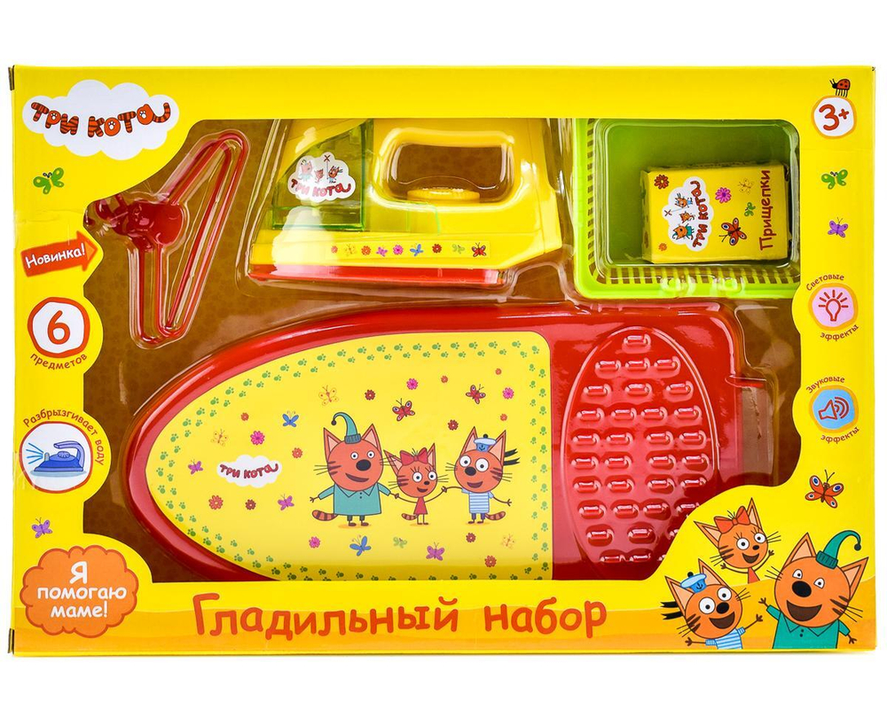 Гладильный набор Три кота на бат., свет/звук коробка B1411292-R2 (Играем вместе)