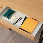 Письменный стол с ящиками - IKEA MICKE, 105х50 см, имитация дуба/черный, МИККЕ ИКЕА