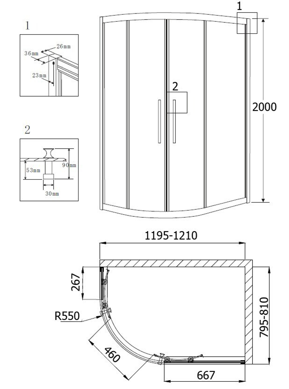 Душевой уголок 120x80 GROSSMAN Pragma PR-120RGR