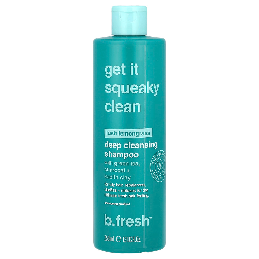 b.fresh, Get It Squeaky Clean, Deep Cleansing Shampoo, For Oily Hair, Lush Lemongrass, 12 fl oz (355 ml)
