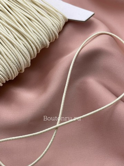 Шнур эластичный молочный (шляпная круглая резинка)