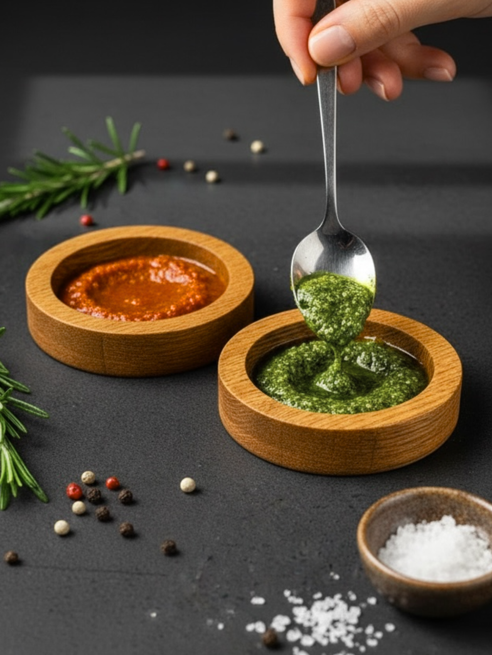 Соусники деревянные круглые (2 шт.)