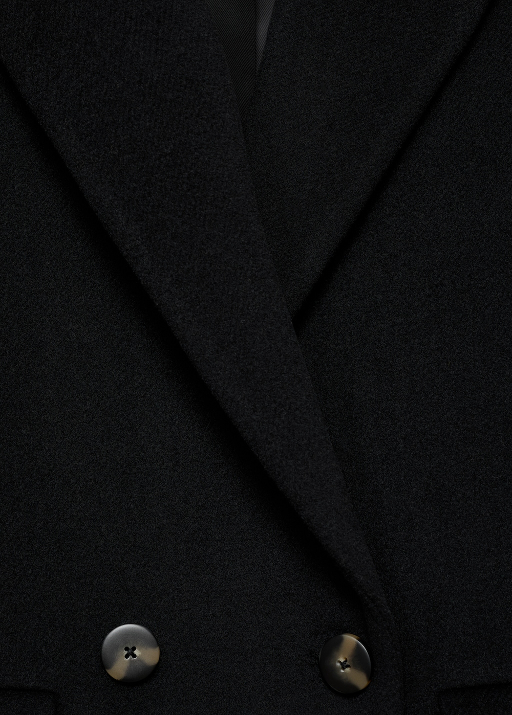 Двубортное пальто с шерстью