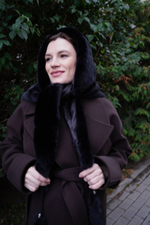 Меховая косынка под норку черный