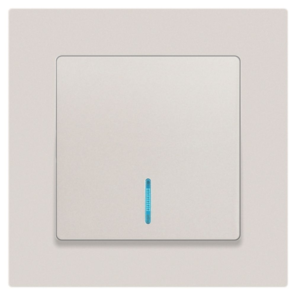 Выключатель Intro Accent 6-102-06 с подсветкой, 10А-250В, IP20, СУ, AL/CU, перламутр