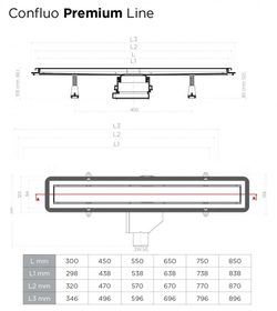 Душевой лоток Pestan Confluo Premium Line 650 Gold