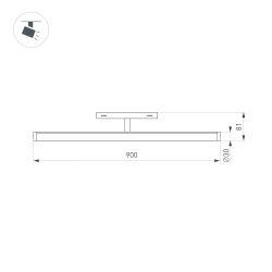 Светильник MAG-ORIENT-TUBE-TURN-L900-30W Warm3000 (BK, 180 deg, 48V) (Arlight, IP20 Металл, 5 лет) 036479