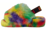 UGG FLUFF YEAH Shearling Slippers Women"s Multicolor