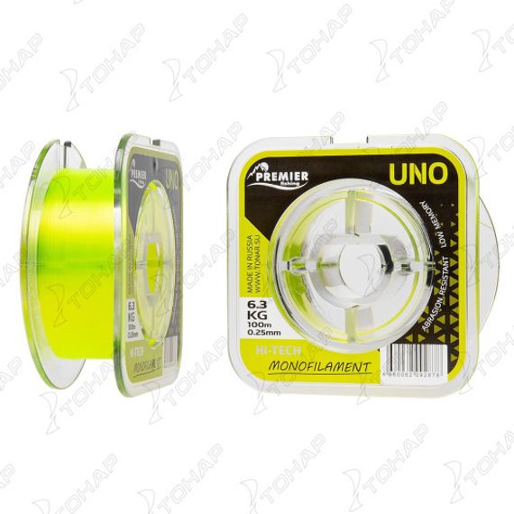 Леска UNO 0,25mm/100m F.Yellow Nylon PREMIER fishing (PR-U-Y-025-100)