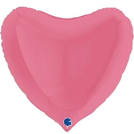 Г 36"/91 см, Сердце, Пастель, Темно-Розовый (Bubble Gum), 1 шт