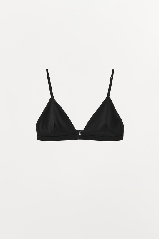 ZARA БРАЛЕТТ ИЗ МОДАЛА С ТРЕУГОЛЬНЫМИ ЧАШКАМИ, ЧЕРНЫЙ