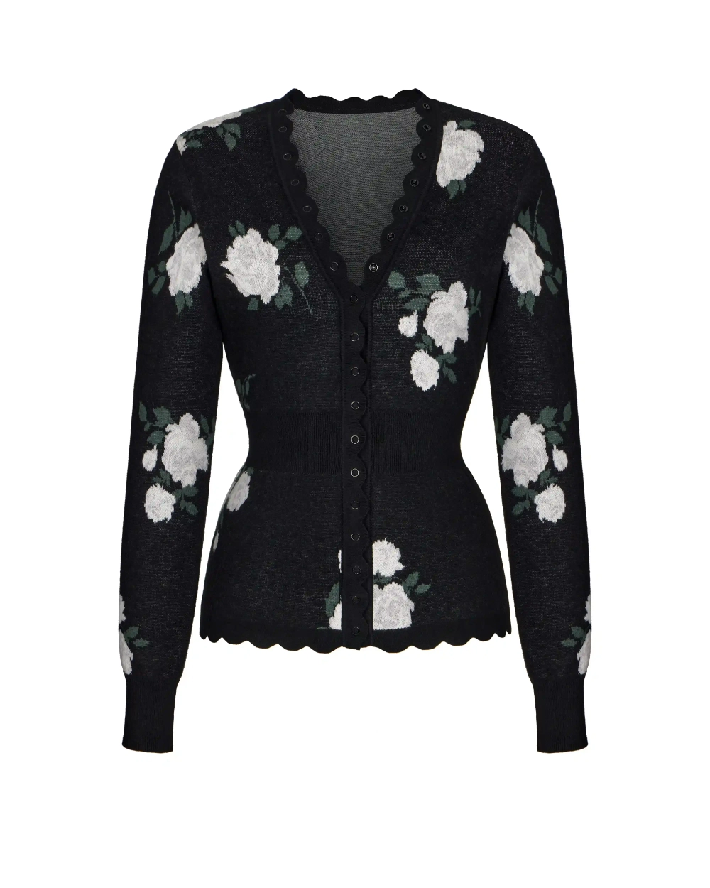 Lana-Quincy, вязаный комплект с брюками из черного хлопка с цветочным принтом