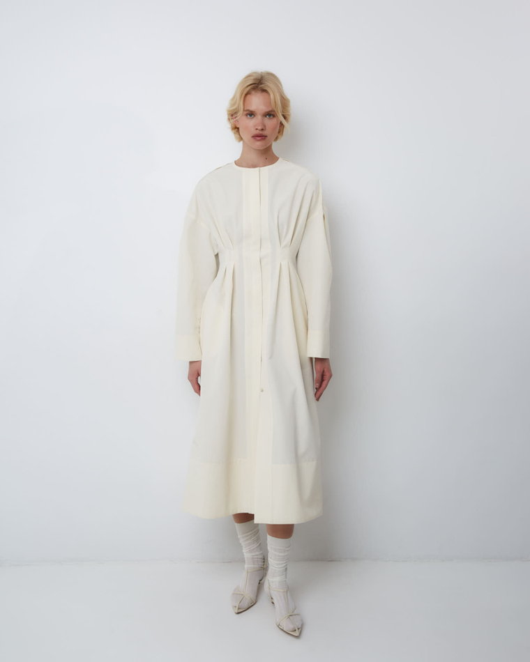 Платье из смесового хлопка Александр Маккуин сливочный