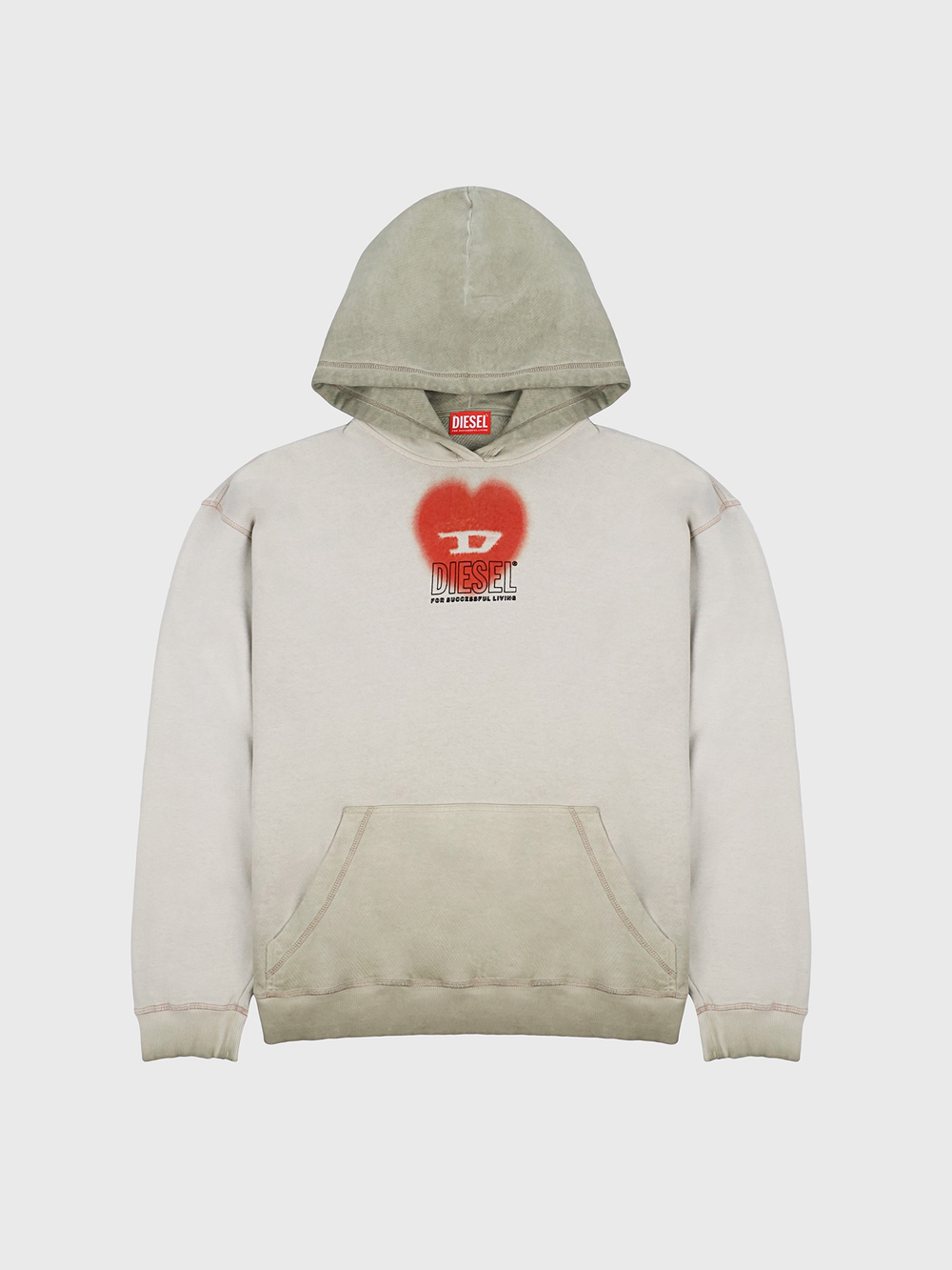 Худи Diesel S-BOXT-HOOD-N10 Gray / Green