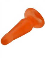 Гелевая изогнутая анальная пробка (оранжевый) 35х130 мм (Цвет: оранжевый)