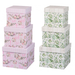 Подарочная коробка Basir 3 в 1, прямоугольные с крышкой, серия "Цветы", размер 20.5*20.5*16.5/18*18*15.5/15.5*15.5*14.5 см, ассорти