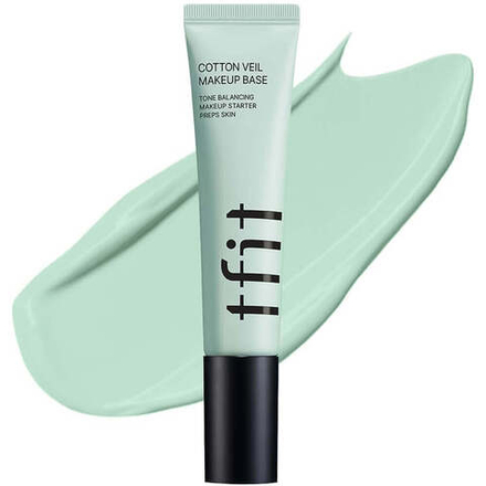 база под макияж TFIT Cotton Veil Makeup Base - 01 Pure Green для коррекции покраснений, 30ml
