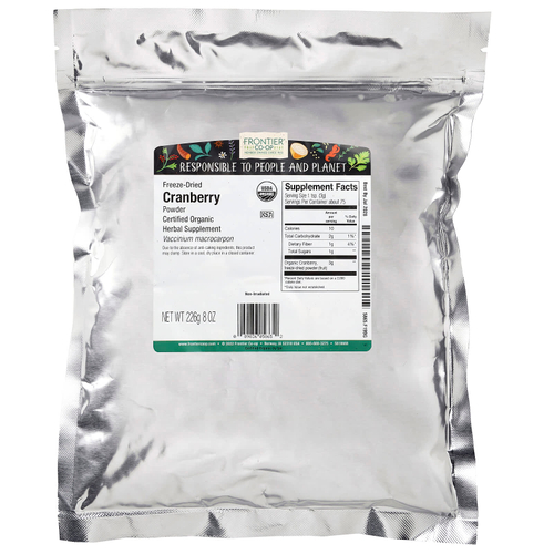 Frontier Co-op, порошок из органической сублимированной клюквы, 226 г (8 унций)