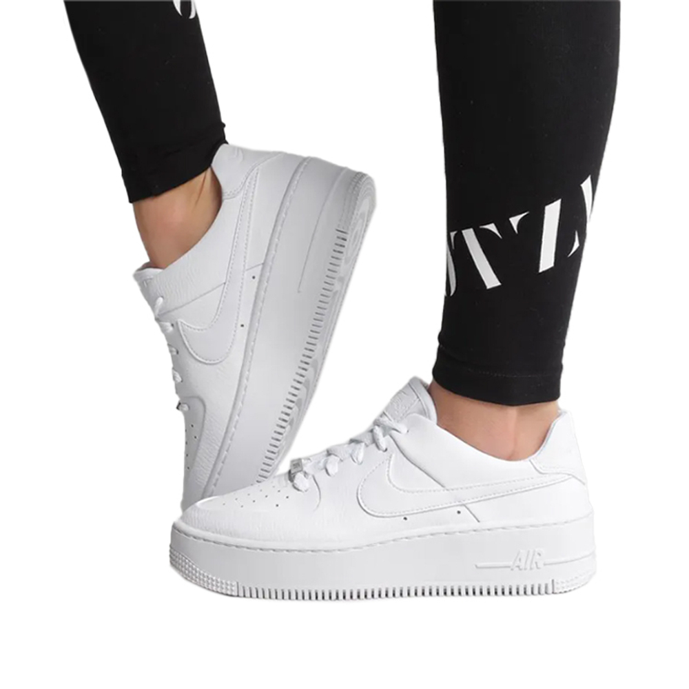 Кроссовки Nike Air Force 1 Sage Triple White (W) (Женская размерная сетка)