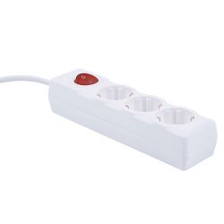 S-GCU3-3B WHITE Удлинитель серии Ultra. шнур 3м.. 3 гнезда. 16A. с-з. Белый. TM Uniel
