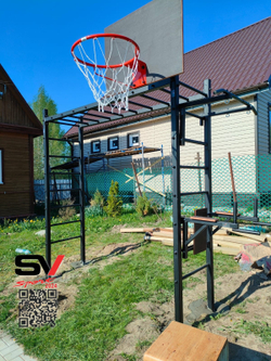 Монтаж уличной шведской стенки Sv Sport Рукоход (4 вертикальных столба)