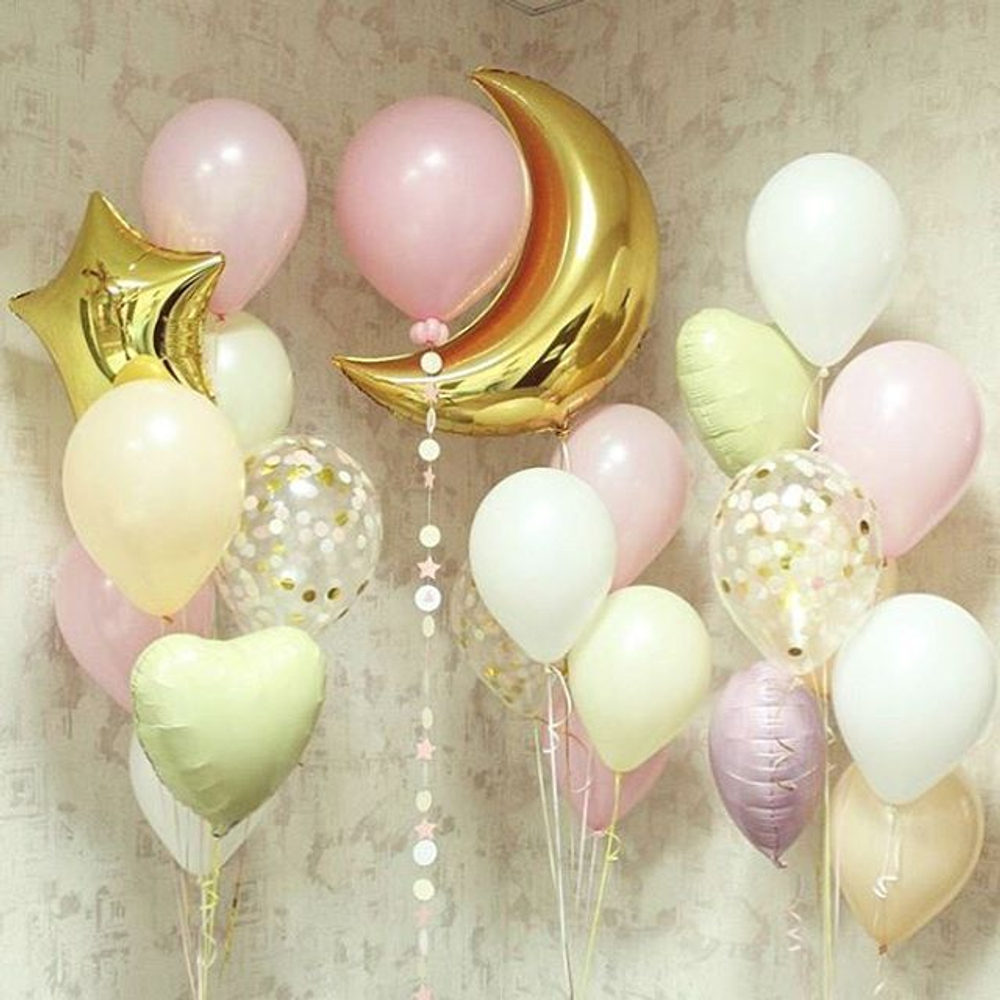 Шар (35''/89 см) Фигура, Полумесяц, Золото