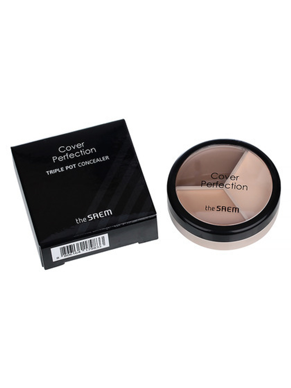 THE SAEM Консилер для лица трехцветный/Cover Perfection Triple Pot Concealer 02 Contour Beige, 4.5г/4.5г/4.5г