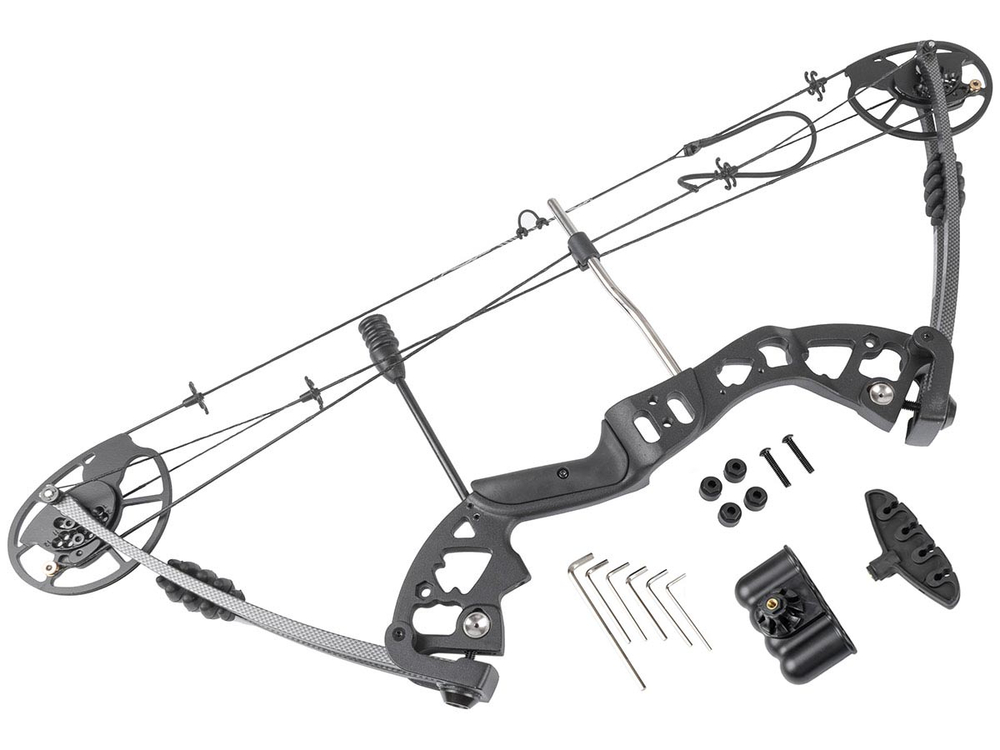 Лук блочный Stinger Comanche, 30-60 lbs/13,6-27,2 кг, алюминий, карбон (SG-BOW-M-60-BLK)