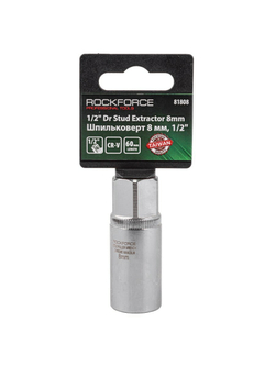 Головка шпильковерт 8мм 1/2'',на пластиковом держателе RockForce##Rock FORCE RF-81808