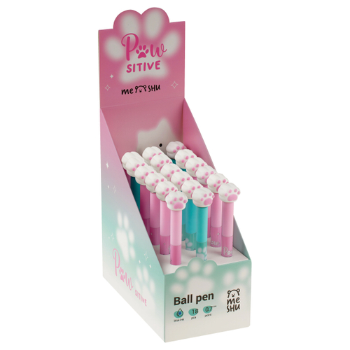 Ручка шариковая автоматическая MESHU "Spinner Paw" синяя, 0,7мм, корпус ассорти MS_65544