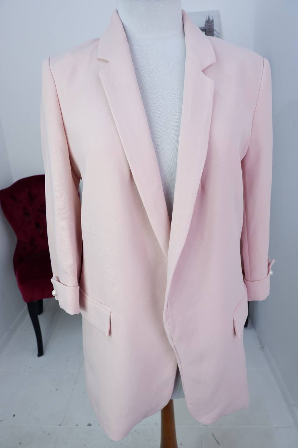 Жакет Zara пудрового цвета,маркировка М, визуально 46 размер