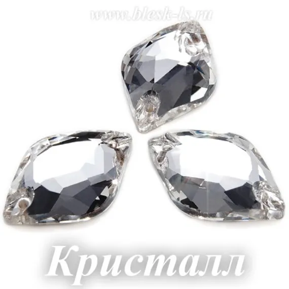 Пришивной лимон Solvo с 2 отверстиями, Кристалл