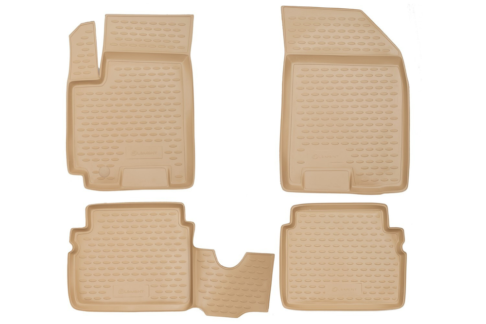 Коврики в салон CHEVROLET Aveo 2004-2012, 4 шт. (полиуретан, бежевые) Element.NLC.08.06.212K