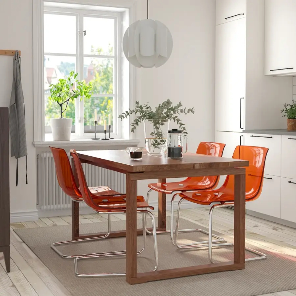 Обеденный набор - MÖRBYLÅNGA/TOBIAS IKEA/МЕРБИЛОНГА/ТОБИАС ИКЕА,140х85 см, коричневый/оранжевый
