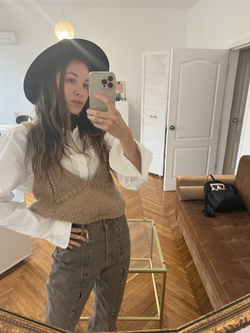 Вязаный бежевый топ by Ma