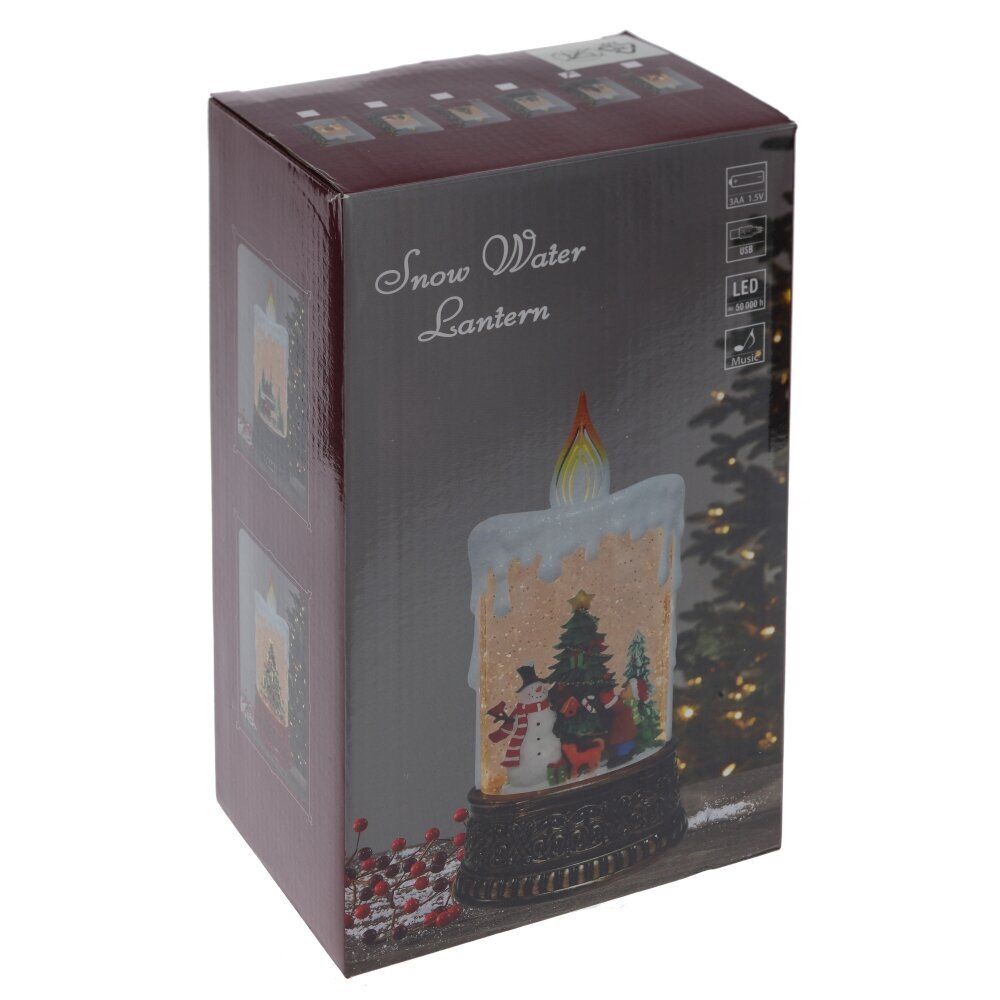 GAEM Изделие декоративное "Свеча" (подсвет, муз, вьюга, 3хААА н/п +USB), L12,5 W8 H25 см