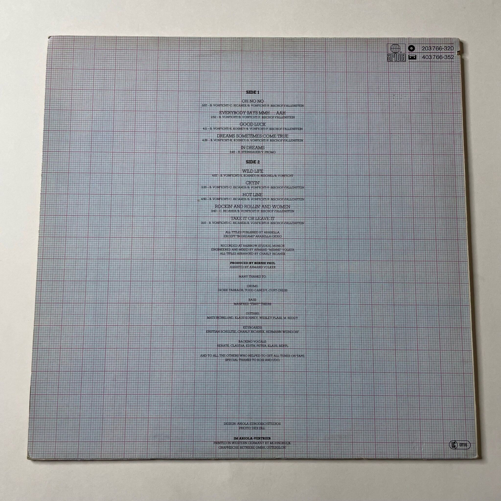 Винтажная виниловая пластинка LP Bernie Paul It's A Wild Life (Germany 1981)