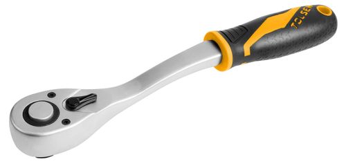 TOLSEN (TT16120) Трещотка "GRIPro", 1/2", 255 мм, 72 зубца, флажковая с кнопкой