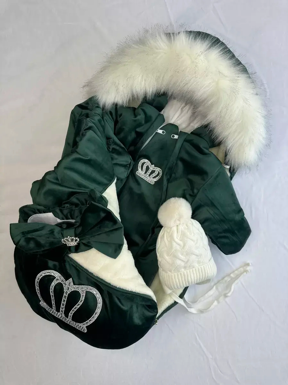 Конверт на выписку новорождённому зимний