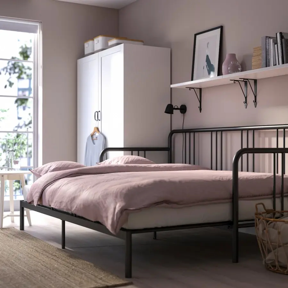 Каркас дивана - IKEA FYRESDAL, 200х80 см, черный, ФИРЕСДАЛЬ ИКЕА