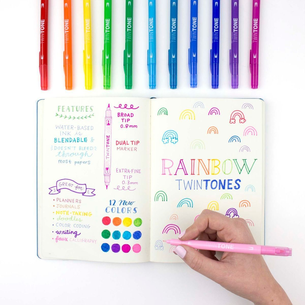 Tombow TwinTone 12 Color Rainbow Set