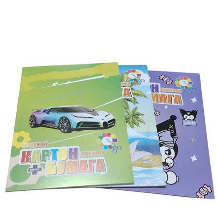 Картон цветной+цветная бумага Erzat