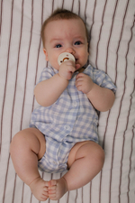 Боди из муслина, Клетка синяя