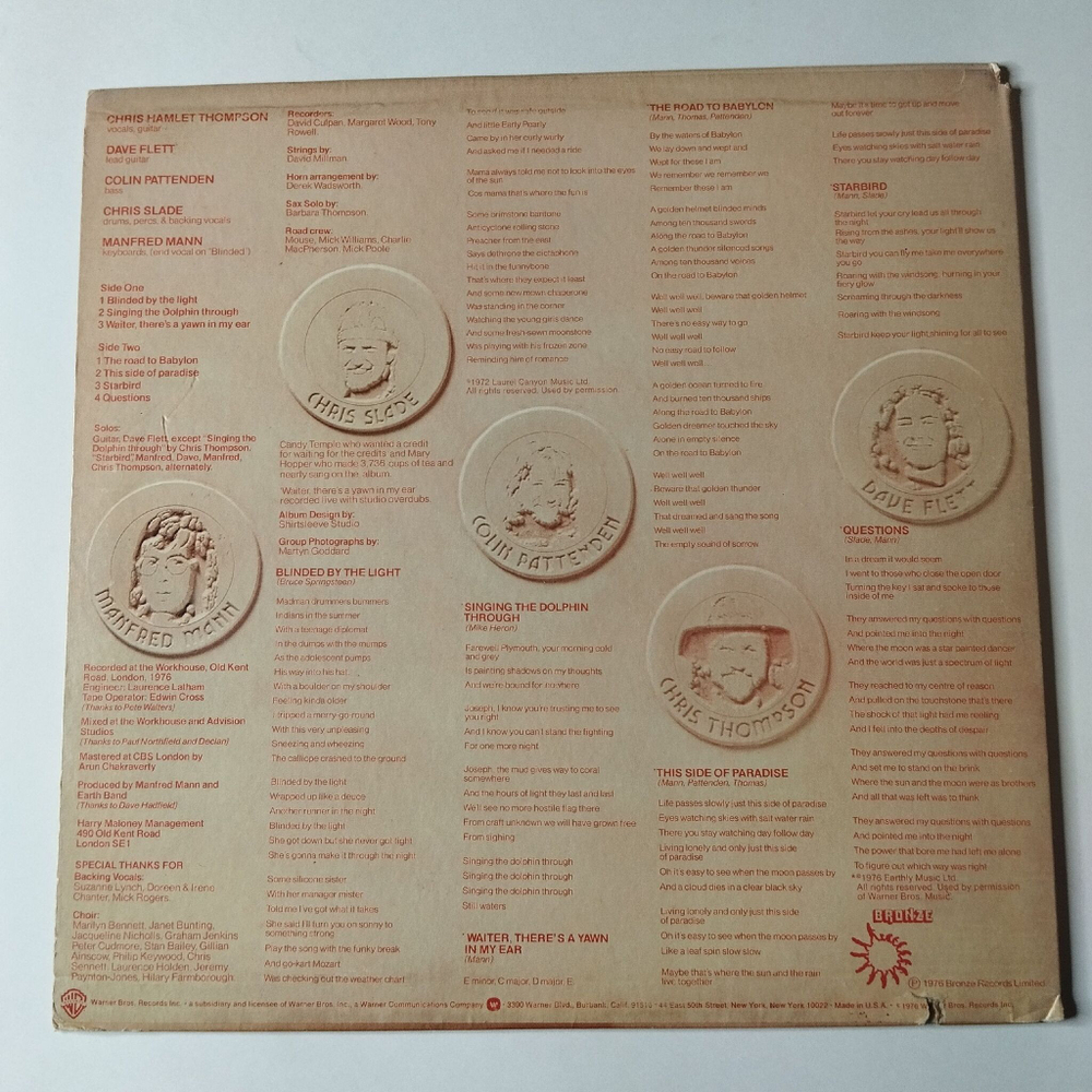 Винтажная виниловая пластинка LP Manfred Mann Earth Band The Roaring Silence (USA 1976)