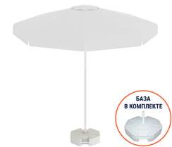 Зонт пляжный с базой на колесах Kiwi Clips&Base, Ø250 см, белый