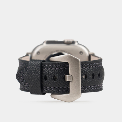 Ремешок для Apple Watch Ultra 49mm из кожи сафьяно, черного цвета