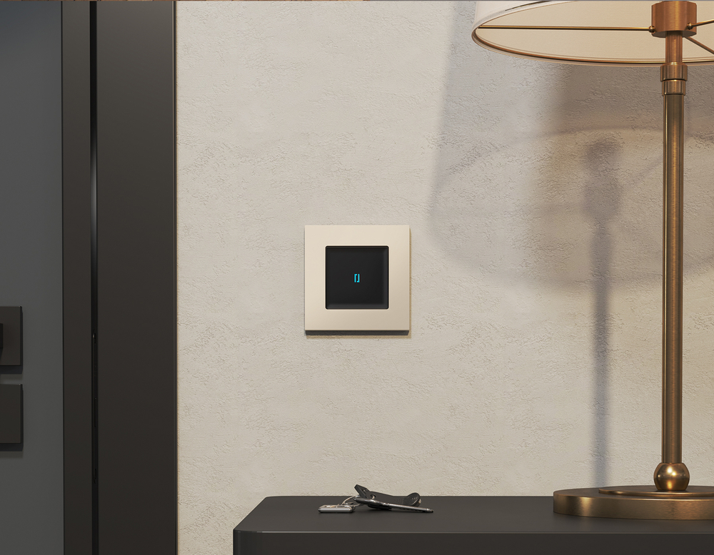 MA802060 Комплект механизма 1-кл выключателя с самовозвратом с подсветкой 10000K ALFA Черный матовый QUANT (AP8020, VM113, G17B)