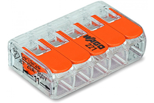 Клеммник 5*(0,14-4,0) WAGO (221-415)