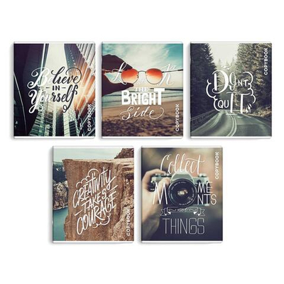 Тетрадь 48л. клетка,мяг.переп., мелован.картон 190 г/м² "Цитата дня" (Феникс+)